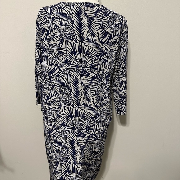 Garnet Hill Silk Navy White Tunic Sheath A Line Shift Dress size 2 - Picture 2 of 8
